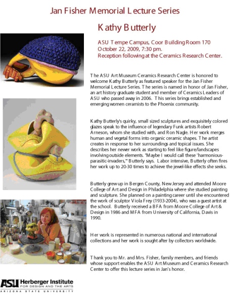 Ceramic artist Kathy Butterly lecture at ASU