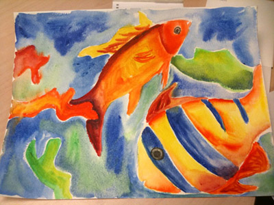 watercolor project at ASU Art Museum First Saturdays