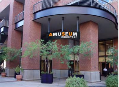 Rendering of potential signage at new ASU Art Museum Brickyard location on 7th Street and Mill Avenue in Tempe.  Image courtesy of the ASU Art Museum.  